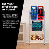 EASYmaxx Metall Getränkekisten-Regal für 3 Kisten, stabil, platzsparend, für horizontale und vertikale Lagerung von Getränkekisten.