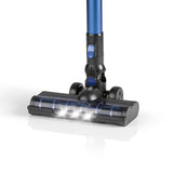 CLEAN Edition Akku-Zyklon-Staubsauger schwarz/blau mit LED-Leuchten und Saugdüse, kabellos und leistungsstark für einfache Reinigung.