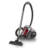 CLEANmaxx Zyklon-Staubsauger 800W schwarz/rot mit beutelloser Zyklontechnologie, Teleskoprohr und Multi-Filtersystem.