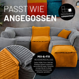 LUMALAND Modulares Mittelteil aus der Cord-Reihe, 54x81x70 cm - Bezug soft & waschbar - Senfgelb, flexibel kombinierbar und gemütlich.
