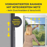 EASYmaxx Insect Protect Teleskop-Insektenschutzgitter mit Netz, ausziehbarer Rahmen, integriertes Netz, kein Zuschneiden, anthrazit.