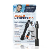 Silkslide Pro Nasenhaartrimmer - Nasierer 2.0 mit optimiertem Nasierkopf und innovativem Klingenschutz für präzises, schmerzfreies Nasentrimmen.
