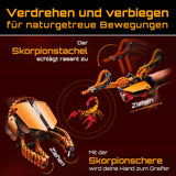 cbionic Flexibles Klemmbaustein-System - 2-in-1 Skorpionschere oder -stachel für naturgetreue Bewegungen durch Biegen und Drehen.