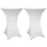 LUMALAND Stehtischhusse Ø 70-75 cm Weiß 2er-Set, elegante, schmutzabweisende Tischbezüge, waschbar und langlebig für Innen und Außen.