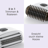 VITALmaxx Damenrasierer - weiß/schwarz mit 2 in 1 Funktion zum Trimmen und Rasieren, erreicht auch kleine Haare präzise.