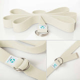 #DoYourYoga Yogagurt Madira beige 250 x 3,8 cm, 100% Baumwolle, unterstützt flexible Yoga-Positionen und einfache Aufbewahrung.