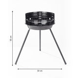 LANDMANN Rundgrill - 30 cm kompakter Holzkohlegrill mit emaillierter Feuerschüssel und höhenverstellbarem Grillrost.