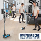 CLEANmaxx AeroTec 500 Staubsauger mit Absaugstation in Grau/Silber zeigt vielseitige kabellose Reinigung im modernen Wohnraum.