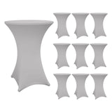 LUMALAND Stehtischhusse Ø 80-85 cm silbergrau, 10er-Set, abwischbar, langlebig, waschbar, perfekt für Stehtische und Bistrotische.