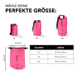 Where Tomorrow Dry Bag 20L - Style 02 - Pink, wasserfester Outdoor-Rucksack mit robustem Rolltop-Verschluss und verstellbarem Schultergurt