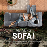 LUMALAND Modulares Eckteil links aus der Cord-Reihe 81x81x70 cm mit softem, waschbarem Bezug in Grau, modernes Wohlfühl-Design