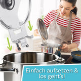 topfi® Topfdeckelhalter für Töpfe & Pfannen mit rutschfesten Silikonfüßen, passend für Töpfe und Pfannen 16-30 cm Durchmesser