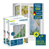 HOBERG Insekten- & Pollenschutzgitter mit Magnetbefestigung für Fenster schützt vor Insekten und Pollen, einfache Montage ohne Bohren.