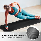 #DoYourFitness Fitnessmatte In- & outdoor Yoga Gymnastik 183x61x1 cm Schwarz rutschfest robust ideal für Zuhause und Park