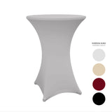 LUMALAND Stehtischhusse - Tisch Bezug Ø 80-85 cm silbergrau, elastisch, schmutzabweisend, abwischbar, 2er-Set für perfekte Passform.