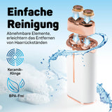 VITALmaxx Mini-Damenrasierer - Elektro-Rasierer mit abnehmbaren Teilen zur einfachen Reinigung und keramischen, BPA-freien Klingen.