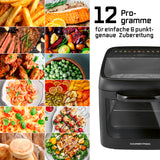 GOURMETmaxx Heißluftofen mit Panoramadach & Frontfenster, 12,5 l, 12 Programme für vielseitiges Kochen und leckere Gerichte.