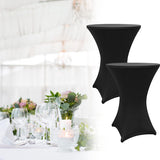 LUMALAND Stehtischhusse Ø 80-85 cm in Schwarz, elegant, schmutzabweisend, abwischbar, passend für Stehtische und Bistrotische.