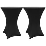 LUMALAND Stehtischhusse Ø 80-85 cm Schwarz 2er-Set, formschöne, schmutzabweisende Tischbezüge, ideal für Innen- und Außenbereich.
