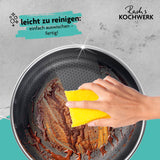 Rachs KOCHWERK Edelstahlpfanne mit Wabenstruktur Ø28cm, antihaft, alle Herdarten, leicht zu reinigen durch Antihaftbeschichtung.