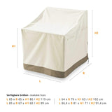 LUMALAND Abdeckung für gestapelte Patio Stühle 85x65x80/119 cm, wasserdichte, UV-beständige Schutzplane in Beige.