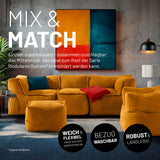 LUMALAND Modulares Mittelteil aus der Cord-Reihe, 54x81x70 cm, soft & waschbar, senfgelber Bezug, modern und vielseitig kombinierbar