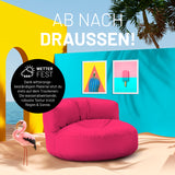 LUMALAND Sitzsack Lounge (320 L) pink, wetterfest, drinnen & draußen, robust, leicht zu reinigen, mit verstecktem Reißverschluss und EPS-Füllung.