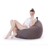 LUMALAND Comfort Line XXL Sitzsack Dunkelgrau mit EPS Perlenfüllung, 100x120x50 cm, bequemes Bodenkissen für drinnen.