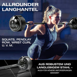 FitEngine verstellbare Multifunktionshantel als Langhantel für vielseitiges Training mit robustem Stahl und justierbarem Gewicht von 3–24 kg.
