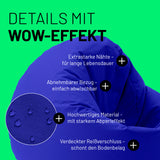 LUMALAND Sitzsack Drops (300 L) Royalblau mit extrastarken Nähten, abnehmbarem Bezug, Abperleffekt und verdecktem Reißverschluss.