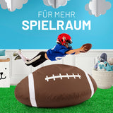LUMALAND Football-Sitzsack in braun mit Football-Design, bequem und strapazierfähig für drinnen und draußen.