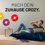 Lumaland XXL Microvelours Sitzsack 380L dunkelblau, 140x180 cm, bequem, wasserfest, ideal für Wohnzimmer und Kinderzimmer zum Entspannen.