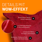 LUMALAND XXL Microvelours Sitzsack 380L Rot mit abnehmbarem Bezug, hochwertigem Material, verstecktem Reißverschluss und extra starken Nähten.