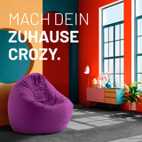 LUMALAND Sitzsack Drops (300 L) lila, modern, bequem, langlebig, indoor & outdoor, pflegeleicht, mit verdecktem Reißverschluss und hochwertiger EPS-Füllung.