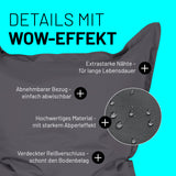 LUMALAND Sitzsack Classic XXL (380 L) in Anthrazit mit abnehmbarem Bezug, extrastarken Nähten und wasserabweisendem Material.