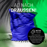 LUMALAND Sitzsack Classic XXL (380 L) in Royalblau, wetterfest, robust, für stilvolles Sitzen drinnen und draußen.