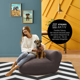 LUMALAND Interior Line Sitzsack-Lounge braun, 320l Füllung, 90 x 50 cm, modernes, bequemes Sitzsack-Sofa für Innenbereich.