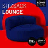 LUMALAND Sitzsack Lounge (320 L) dunkelblau, bequem und langlebig, für In- & Outdoor mit pflegeleichtem Material und verdecktem Reißverschluss.