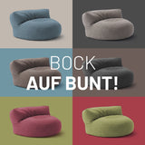 LUMALAND Interior Line Sitzsack-Lounge rundes Sitzsack-Sofa 320l Füllung 90x50 cm in sechs trendigen Farben, inkl. waschbarem Bezug.