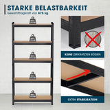 EASYmaxx 2 in 1 Schwerlastregal & Werkbank mit 5 Ebenen, 875 kg Traglast, stabile Metallkonstruktion und Bodenschutz.