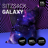 LUMALAND Sitzsack Classic XXL (380 L) Galaxy mit samtigem Look, 380 L Volumen, ideal für Indoor- und Outdoorbereich.
