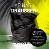 LUMALAND Sitzsack Classic XXL (380 L) schwarz, wetterfest und wasserabweisend für stilvolles Sitzen innen und außen.