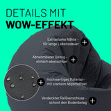 LUMALAND Sitzsack Drops (300 L) Stahlgrau mit extrastarken Nähten, abnehmbarem Bezug, Abperleffekt und verdecktem Reißverschluss.