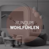 LUMALAND Interior Line Sitzsack-Lounge rund, dunkelgrau, 320l Füllung, gemütliches Sitzsack-Sofa für drinnen, 90 x 50 cm