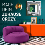 LUMALAND Sitzsack Lounge (320 L) lila, modern und gemütlich, für In- & Outdoor, mit pflegeleichtem Material und verdecktem Reißverschluss.