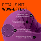 LUMALAND Sitzsack Drops (300 L) lila mit abnehmbarem, wasserabweisendem Bezug, extrastarken Nähten und verdecktem Reißverschluss für In- & Outdoor.