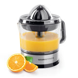 GOURMETmaxx Zitruspresse 0,7l Edelstahl mit 2 Pressaufsätzen, Aromadeckel und 2-Wege-Rotation für frischen Saft.