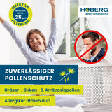 HOBERG Insekten- & Pollenschutzgitter mit Magnetbefestigung für Fenster bietet zuverlässigen Schutz vor Pollen und Insekten.