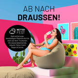 LUMALAND Sitzsack Drops (300 L) beige, wetterfest, für drinnen & draußen, komfortabel mit EPS-Füllung und verdecktem Reißverschluss.