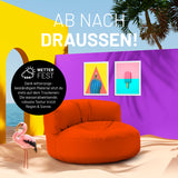 LUMALAND Sitzsack Lounge (320 L) orange, wetterfest für Indoor & Outdoor, hochwertige Füllung, pflegeleicht und robust mit verdecktem Reißverschluss.